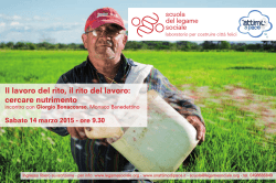 Il lavoro del rito, il rito del lavoro: cercare nutrimento