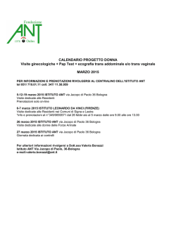 CALENDARIO PROGETTO DONNA MARZO 2015