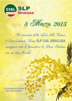 In occasione della Festa della Donna, il Coordinamento Donne SLP