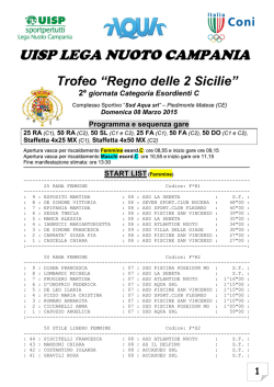 List Esordienti C - Villa delle Giade