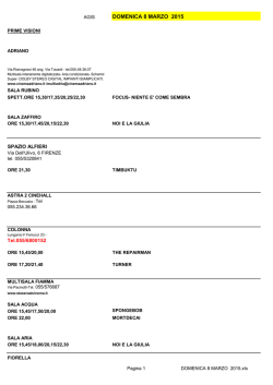 DOMENICA 8 MARZO 2015