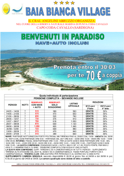 il cral angelini abruzzo organizza: capo coda cavallo (sardegna)