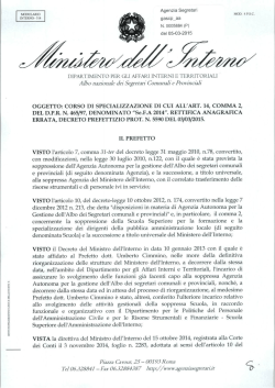 Decreto rettifica anagrafica - Albo Nazionale dei Segretari comunali
