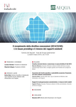 Il recepimento della direttiva concessioni (2014/23/UE
