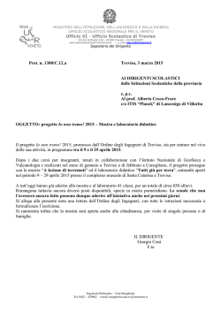 Progetto Io non tremo! (nota UST TV 3-3-15)