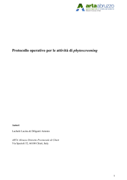 Protocollo operativo per le attività di phytoscreening