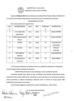 Verbale della validazione delle liste