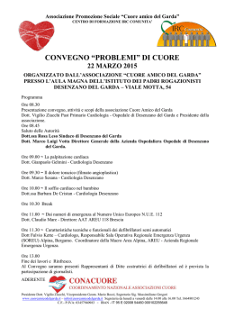 CONVEGNO &ldquo;PROBLEMI&rdquo; DI CUORE