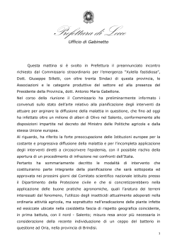 Prefettura di Lecce - comunicato 03.03.2015