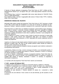 Regolamento Televoto FORTE FORTE FORTE 2015 def