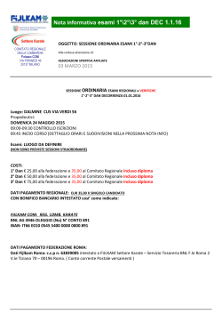 Nota informativa esami 1°\2°\3° dan DEC 1.1.16
