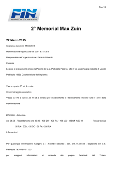 2° Memorial Max Zuin - Federazione Italiana Nuoto