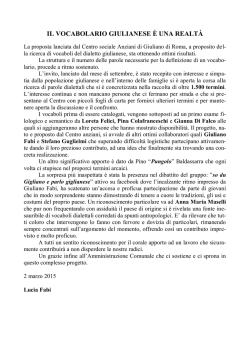 IL VOCABOLARIO GIULIANESE &Egrave; UNA REALT&Agrave;