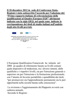 Il 20 dicembre 2012 in sede di Conferenza Stato