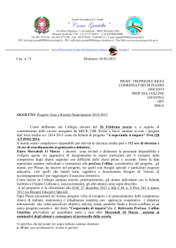 Circ. n. 73 Misilmeri, 05/03/2015 OGGETTO: Progetto Area a Rischio