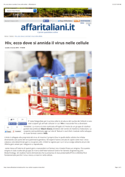 Hiv, ecco dove si annida il virus nelle cellule - Affaritaliani.it