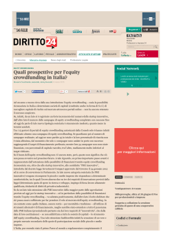 Quali prospettive per l`equity crowdfunding in Italia?