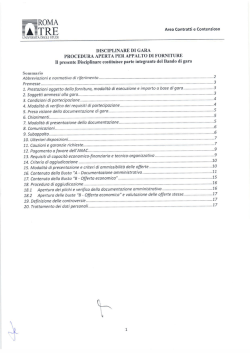 Disciplinare Energia e gas 2015 - Servizio di hosting