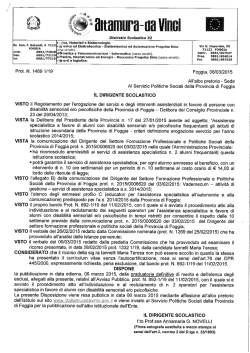 Graduatoria definitiva selezione n. 2 operatori per l`assistenza