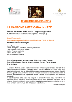 Il prossimo concerto - Istituto Musicale Citt&agrave; di Rivoli
