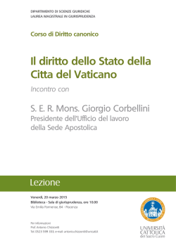 Il diritto dello Stato della Citta del Vaticano