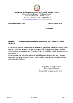 Domande esami di stato - Liceo Artistico Statale Medardo Rosso