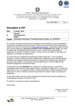 Domanda Commissari/Presidenti Esami di Stato 2014/2015
