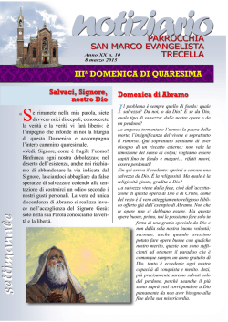 Domenica 8 Marzo - Parrocchia S.Marco Evangelista