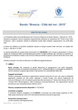 Bando fondazione - Comune di Brescia
