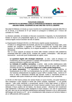 DISCUSSIONE ANCORA FERMA. SCIOPERO DI DUE ORE