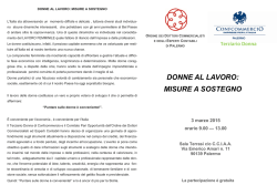 DONNE AL LAVORO: MISURE A SOSTEGNO