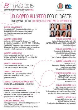 8 WARZO 2015 - Il Venerdì di Tribuna Novarese