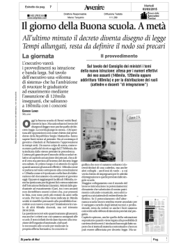 Il giorno della buona scuola. A met&agrave;