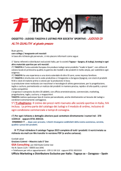judogi tagoya e listino per societa` sportive