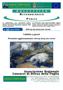 Bollettino n. 35 - Servizio Agrometeorologico Regione Puglia