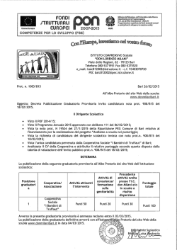 GRADUATORIA PROVVISORIA ANDIAMO A SCUOLA