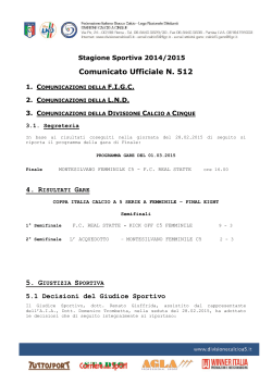 Comunicato Ufficiale N. 512