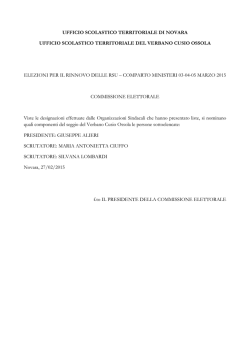 nomina seggio VCO - MIUR – Ufficio Scolastico Regionale per il