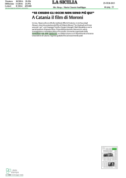 da pag. 22 25-FEB-2015 Dir. Resp.: Mario Ciancio Sanfilippo