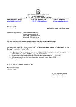 172 Convocazione della commissione “VALUTAZIONE E