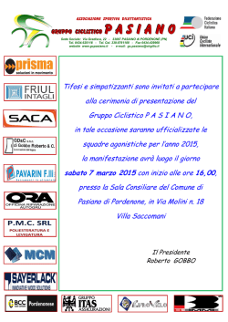 Invito Presentazione CG Pasiano 2015