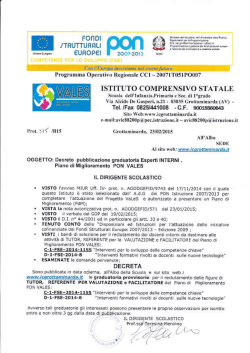 GRADUATORIE RECLUTAMENTO INTERNI PON VALES