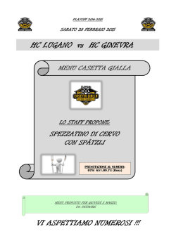 HC LUGANO vs HC GINEVRA VI ASPETTIAMO NUMEROSI !!!