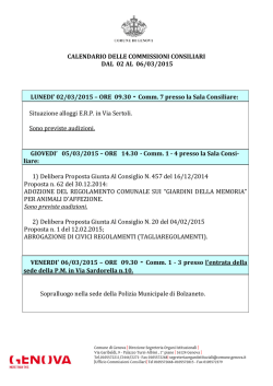 calendario commissioni consiliari