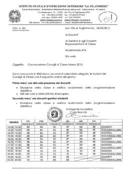 Calendario - Liceo Scientifico Statale Le Filandiere