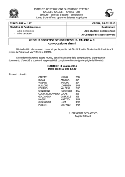 GIOCHI SPORTIVI STUDENTESCHI- CALCIO a 5