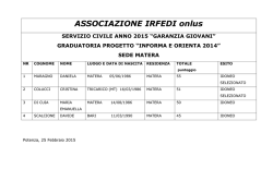 GRADUATORIA SEDE MATERA
