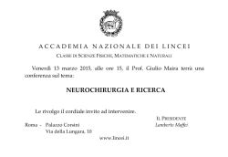 NEUROCHIRURGIA E RICERCA - Accademia Nazionale dei Lincei