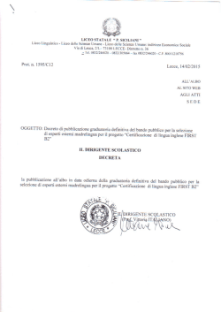 DECRETO PUBBLICAZIONE GRADUATORIA LINGUA INGLESE