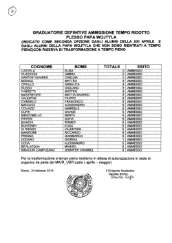 GRADUATORIE DEFINITIVE TEMPO RIDOTTO CON
